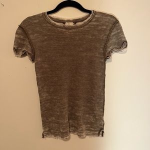 Free People Distressed Waffle T-Shirt